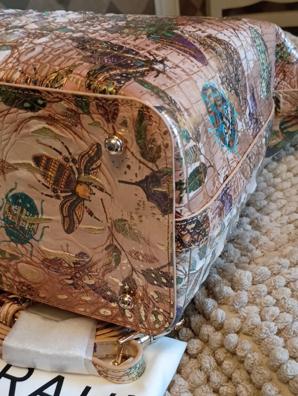 Brahmin LRG Duxbury satchel & wallet Set Hill Garden Butterfly ๐ฆ Botanical - Picture 9 of 17